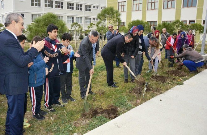 Çomü’de 44 Şehit İçin 44 Gül Dikildi