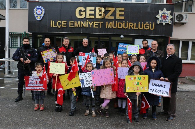 Minik Öğrenciler, Gebze İlçe Emniyet Müdürlüğüne Baş Sağlığı Ziyaretinde Bulundu