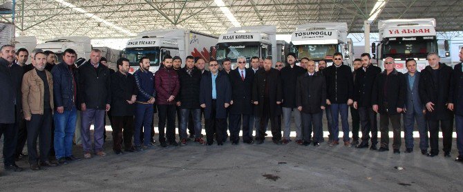 Aksaray’dan Halep’e 8 Tır Yardım Gönderildi