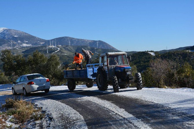 Belen’de Buzlanmaya Karşı Yollar Tuzlandı