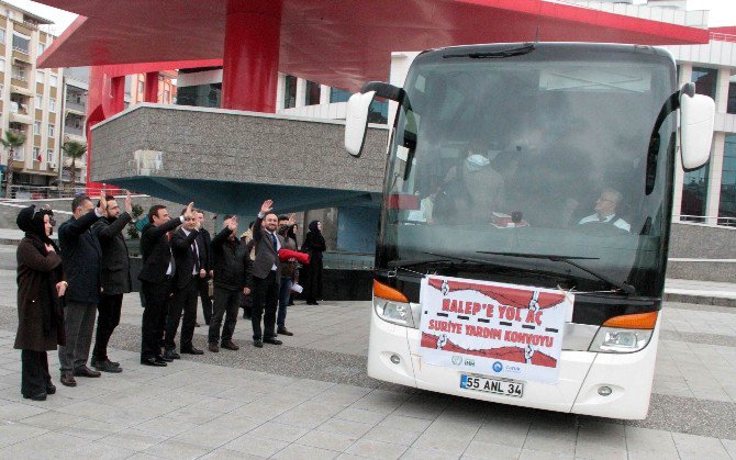 Canik Belediyesi’nden Halep’e 1 Otobüs Dolusu İnsan Yardımı