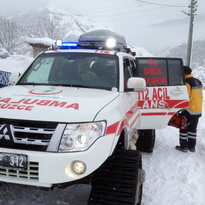 Hamile Kadın Paletli Ambulansla Hastaneye Ulaştırıldı