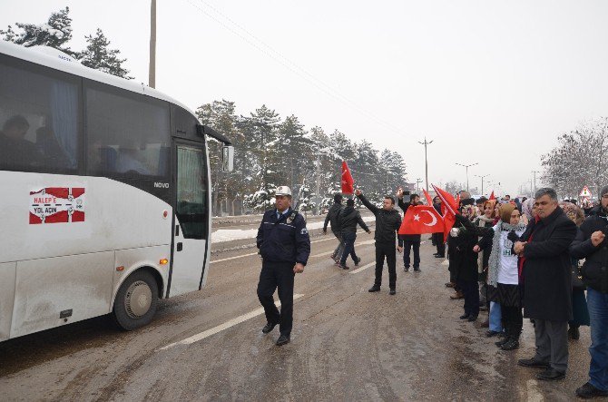 Halep’e Yardım Konvoyu Ereğli’de Karşılandı