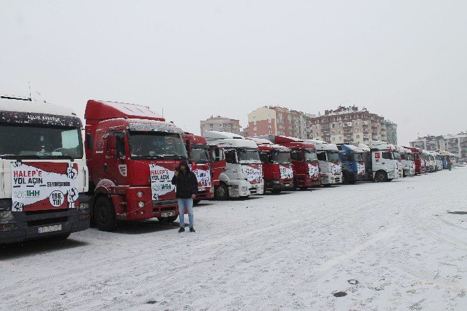 Konya’dan Halep’e 60 Yardım Tırı Yola Çıktı