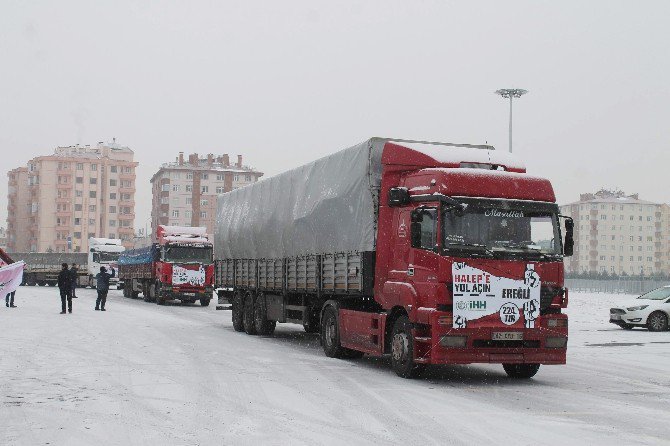 Konya’dan Halep’e 60 Yardım Tırı Yola Çıktı