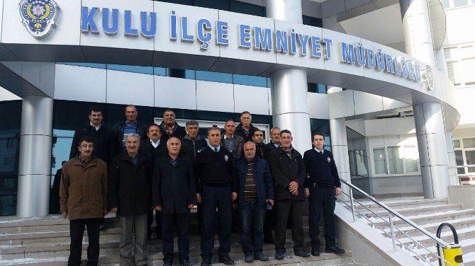 Kulu’da Muhtarlardan İlçe Emniyet Müdürlüğüne Taziye Ziyareti