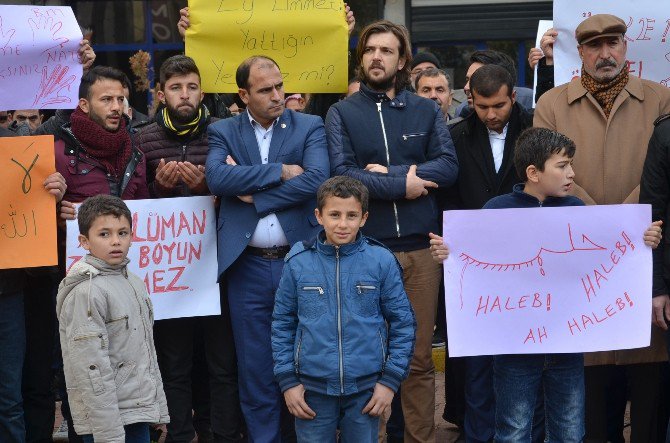 Viranşehir’de Stk’lar Halep Katliamını Protesto Etti