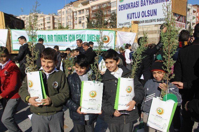 Fidan Dağıtımına Öğrencilerden Yoğun İlgi