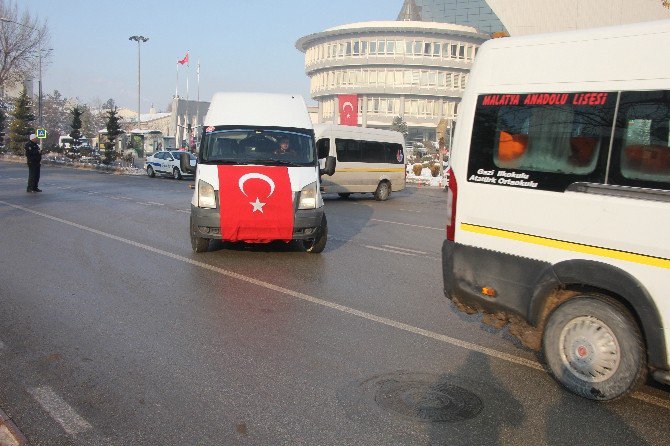 Malatyalı Minibüsçü Ve Servisçilerden Teröre Tepki