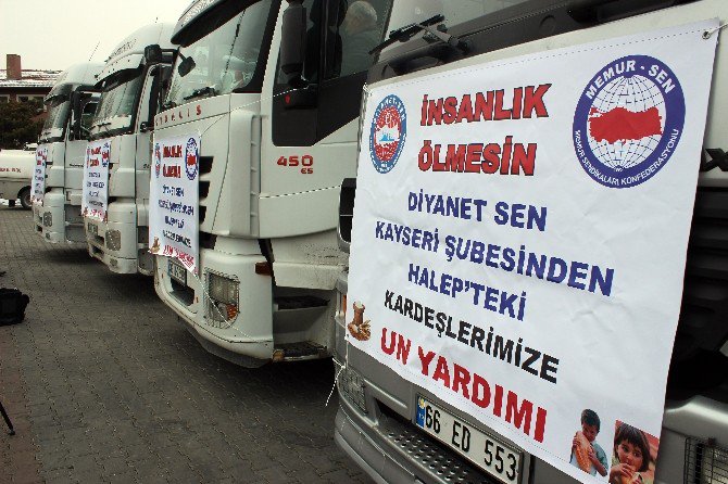 Halepliler İçin Toplanan 4 Tır Un, Yola Çıktı