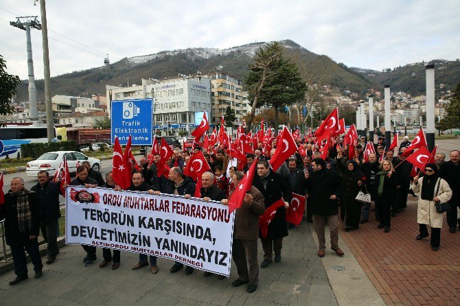 Ordulu Muhtarlardan Teröre Tepki Yürüyüşü