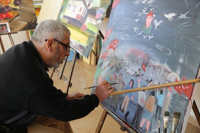 70’lik Ressam Darbe Girişimini Resmetti