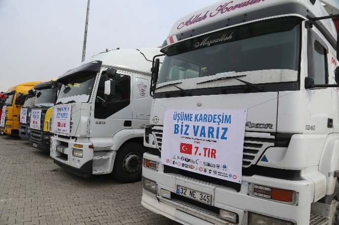 Isparta’dan Halep’e 7 Tır Yardım Malzemesi