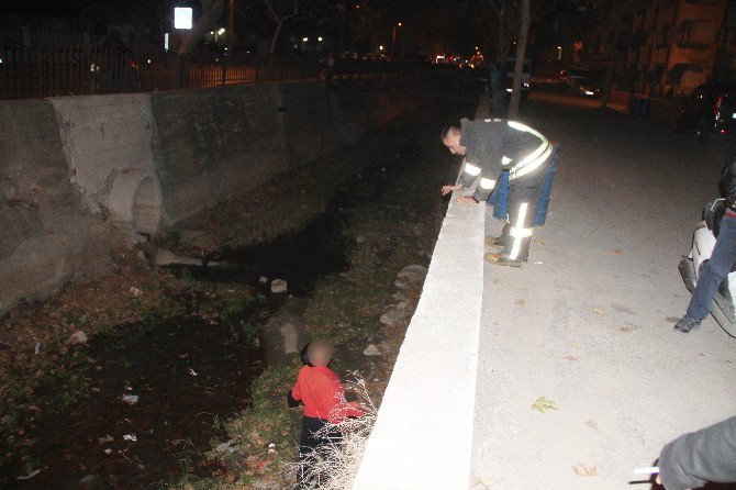 Dereye Düşen Alkollü Şahıs Uzun Uğraşlar Sonucu Kurtarıldı