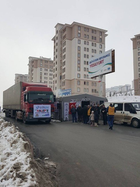 Halep İçin Toplanan Yardımlar Dualarla Yola Çıktı