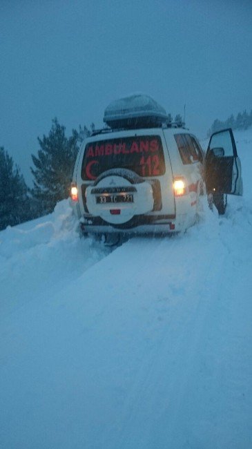 Mahsur Kalan Hastalara, Kar Paletli Ambulanslarla Ulaşılıyor