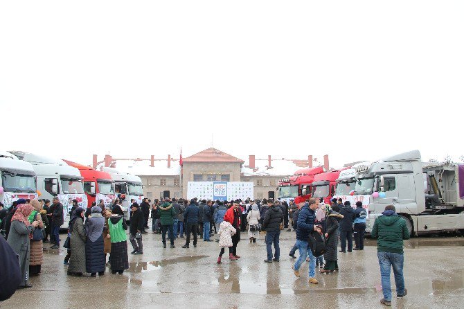 Erzurum’dan Halep’e 16 Tır Yardım Gönderildi