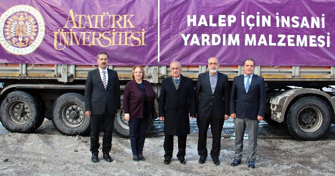 Atatürk Üniversitesi Halep’e Yardım Tırları Gönderdi