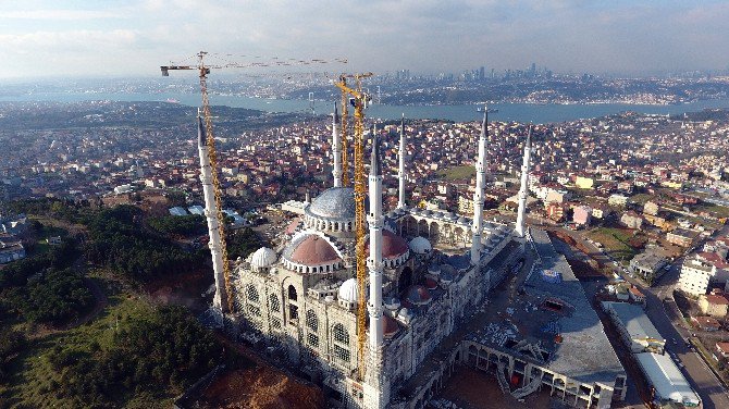 Çamlıca Camii’nde Son Durum Havadan Görüntülendi