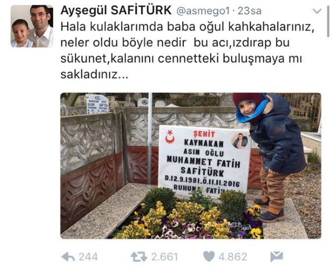 Şehit Kaymakam Muhammet Fatih Safitürk’ün Eşinin Paylaşımı Yürek Burktu