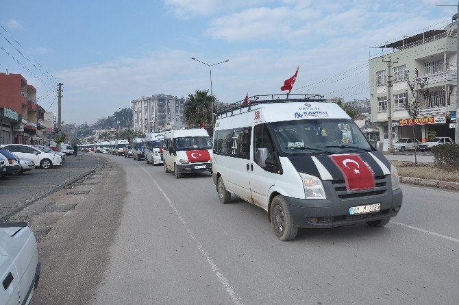 Servis Şoförlerinden "Teröre Lanet" Konvoyu