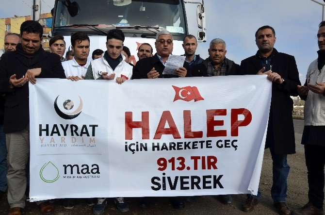 Siverek’ten Halep’e İnsani Yardımlar Sürüyor