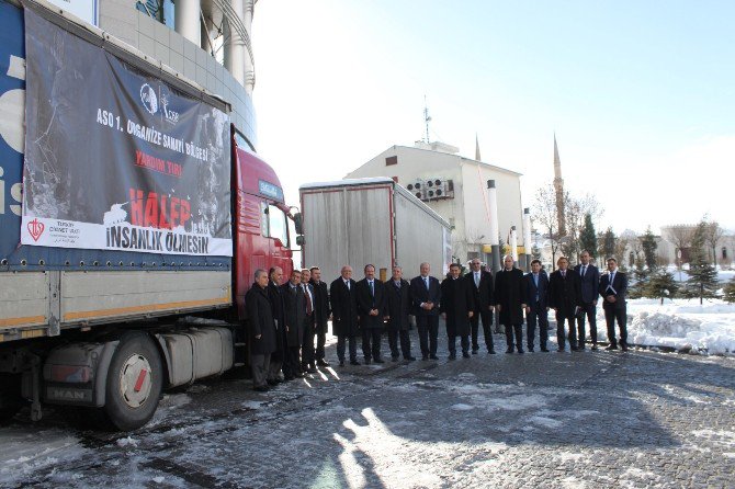 Aso 1. Osb’den Halep’e 2 Tır Dolusu İnsani Yardım