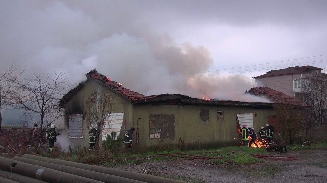Kullanılmayan Tek Katlı Bina Alev Alev Yandı