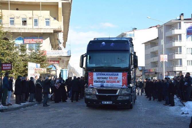 “Rotamız Halep, Yükümüz İnsanlık” Tır’ları Yola Çıktı