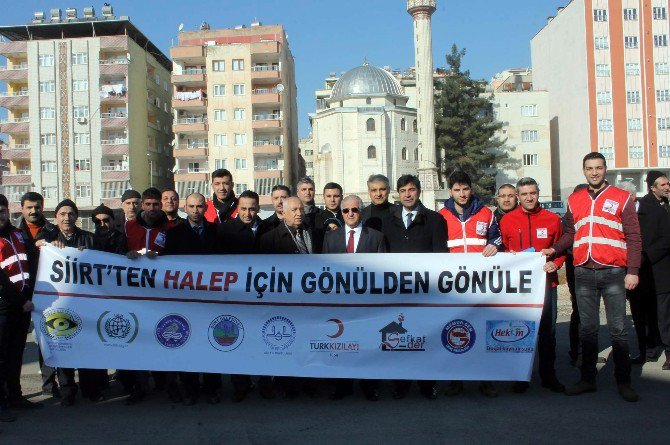 Siirt’ten Halep’e İnsanı Yardım Tırları Gönderildi