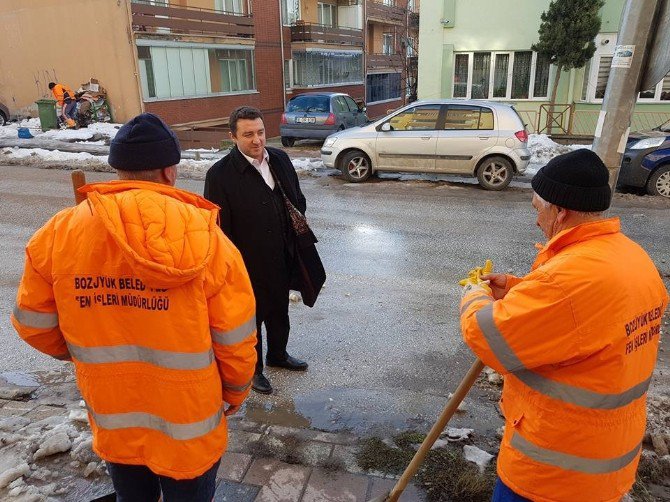 Başkan Bakıcı’dan Kar Temizleme Ekibine Ziyaret