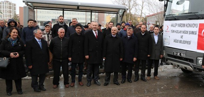 Niğde Belediyesi Halep’e 8 Yardım Tır’ı Gönderdi