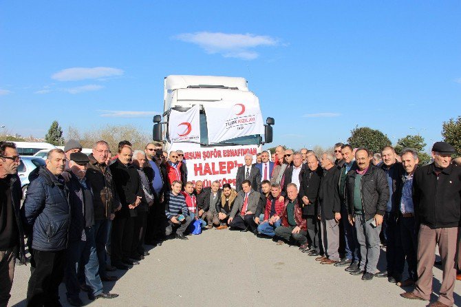 Samsunlu Şoförler Halep’e Duyarsız Kalmadı