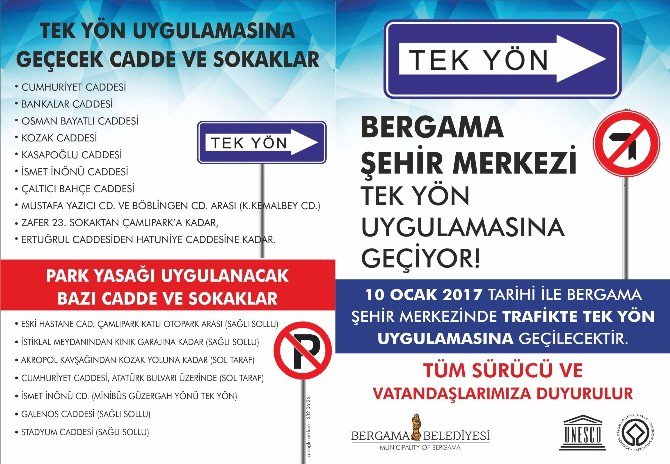 Bergama’da Tek Yön Uygulaması