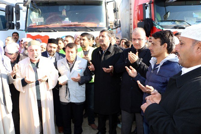 Harran’dan Halep’e İnsani Yardım Taşıyan 3 Tır Daha Yola Çıktı