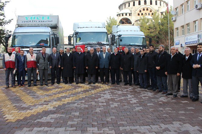 Adıyaman Müftülüğünden Suriyelilere 3 Tır Dolusu Yardım Gönderildi