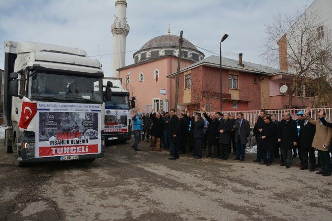 Tunceli’den Halep’e 3 Tır Yardım