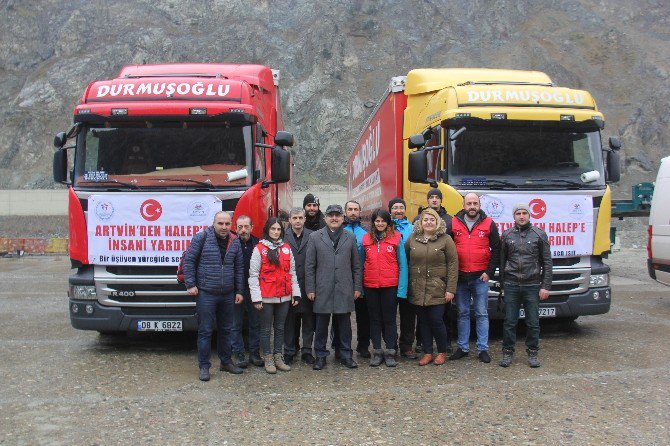 Artvin’den Halep’e Yardım Tır’ları Yola Çıktı