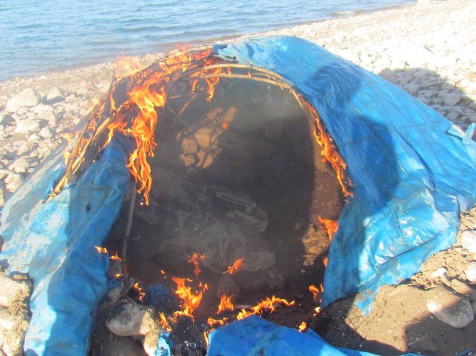 Elazığ’da Avlanmada Yasak Olarak Kullanılan 12 Adet Güme İmha Edildi