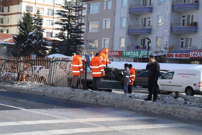 Trafik Kazası Sonrasında Hasar Gören Çitlerin Onarımı Yapılıyor