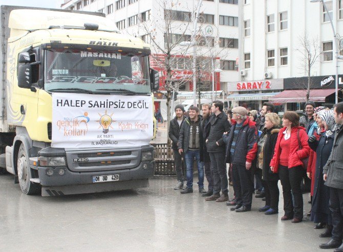 Ak Partililer’in Topladığı Yardımlar Halep’e Gönderdi