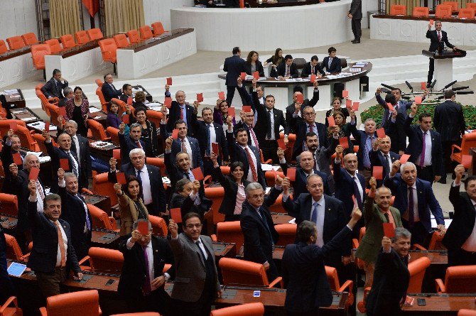 Chp’den Anaya Değişiklik Teklifine Kırmızı Kartlı Protesto