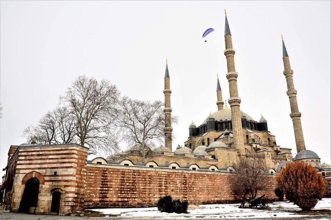 Havadan Karlı Ve Buzlu Edirne