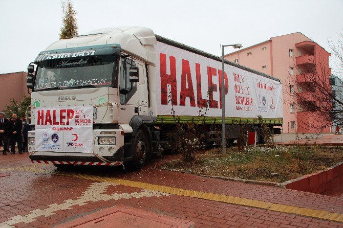 Kyk’da Kalan Öğrencilerinin Topladığı 1 Tır Dolusu Yardım Halep’e Uğurlandı