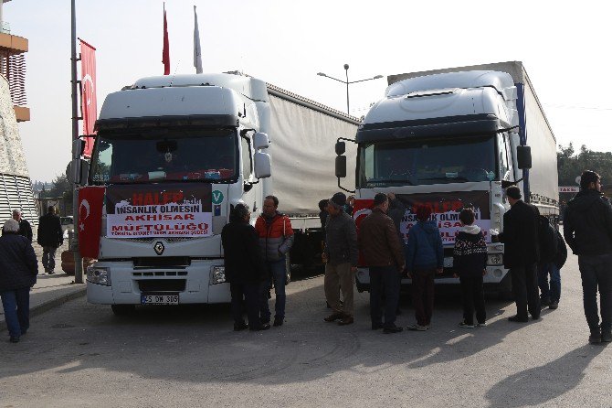 Akhisar’dan Halep’e Tonlarca Zeytin Ve Zeytinyağı