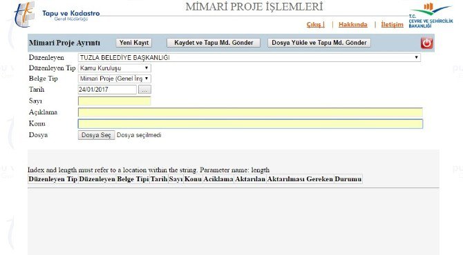 Tuzla Belediyesi, "Mimari Projeler" E On-line Erişimi Gerçekleştirdi