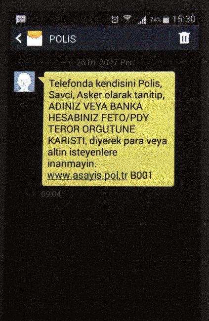 Emniyet’ten Sms’li Uyarı