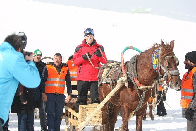 Uludağ’da Kızaklı At Yarışları Nefes Kesti, Snowboard Yarışları İlgiyle İzlendi