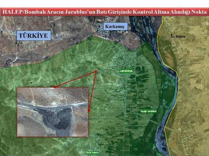 Cerablus’ta 2 Terörist Bomba Yüklü Araçla Birlikte Yakalandı