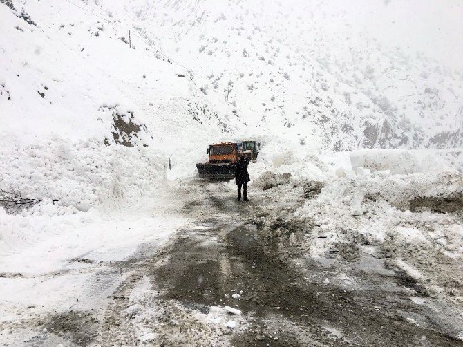 Hakkari-van Karayoluna Çığ Düştü